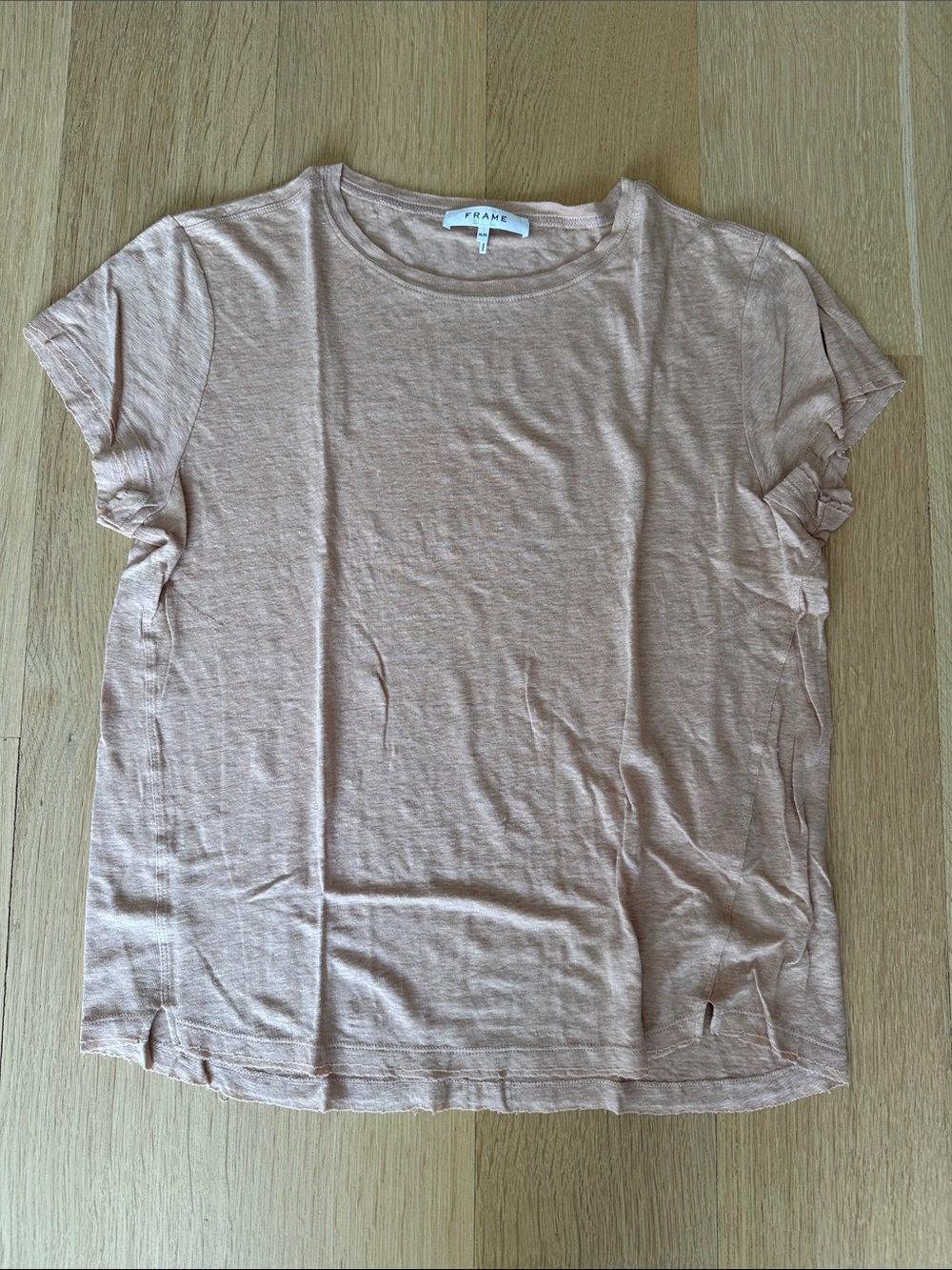Frame Denim Short Sleeve Tee in Blush Pink